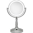 Zadro 9" Round LED Makeup Mirror with Lights and Magnification 5&10X/1X AA Battery Operated Swivel Lighted Makeup Mirror