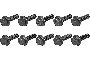 METALLIXITY Flanged Hex Head Bolts (M5x16mm) 10pcs, Hexagon Serrated Flange Bolt Fully Thread Screw - for House Construction 