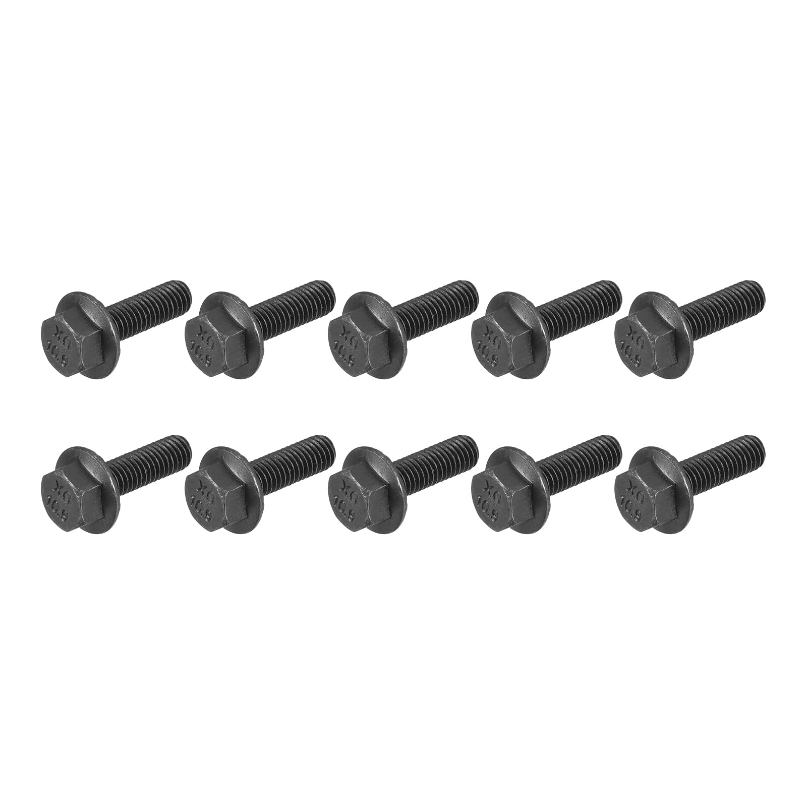 METALLIXITY Flanged Hex Head Bolts (M5x16mm) 10pcs, Hexagon Serrated Flange Bolt Fully Thread Screw - for House Construction Hardware Fasteners โ image 1