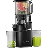 AMZCHEF Cold Press Juicer, 5.3" Self-Feeding Juicer Machines for Whole vegetable & fruit, Masticating Juicer Easy to Clean, H
