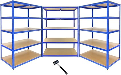 Amazon Co Jp 5ベイ倉庫棚 小屋収納 ガレージラック5段1cm X 45cm X 180cm T Rax 無料のラバーマレット ホーム キッチン
