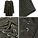 BOBIBI Women's Lace Up Front V Neck Long Sleeve Knit Pullover Sweater Mini Dress Top Army Green Large