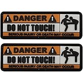 EmWoot 2PCS Danger Patches Do Not Touch PVC Rubber Morale Patch Hook Backed | Laser Cut,Tactical Military Patch,Versatile Tactical Attachment,3&times;1 inches