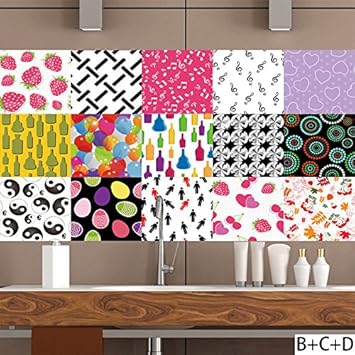 Amazon Yanqiao ウォールステッカー 多彩な図案 いちご 瓶 ハート