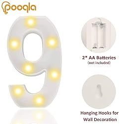 Pooqla Decorative Led Light Up Number