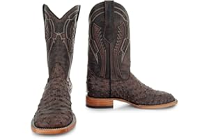 Soto Boots Men's Out of the Wild Ostrich Print Cowboy Boots, Exotic Print Men's Cowboy Boots, Western Boots For Men H50031