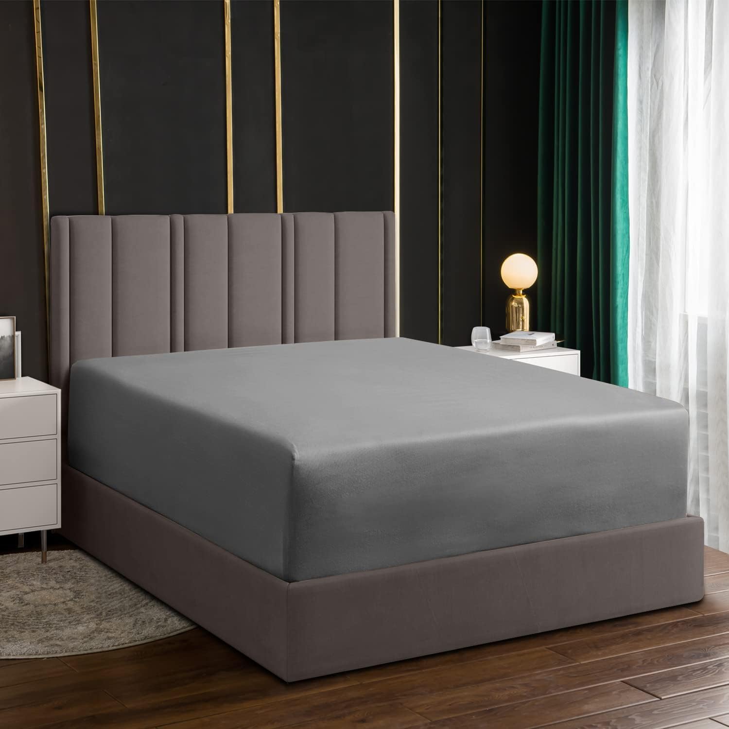 Lazzaro Super King Fitted Sheet Extra Deep Pocket 40 cm (16 inches) Elastic Bed Sheets - Premium Brushed Microfiber Superking Fitted Sheet - Ultrasoft Hypoallergenic Fade Resistant