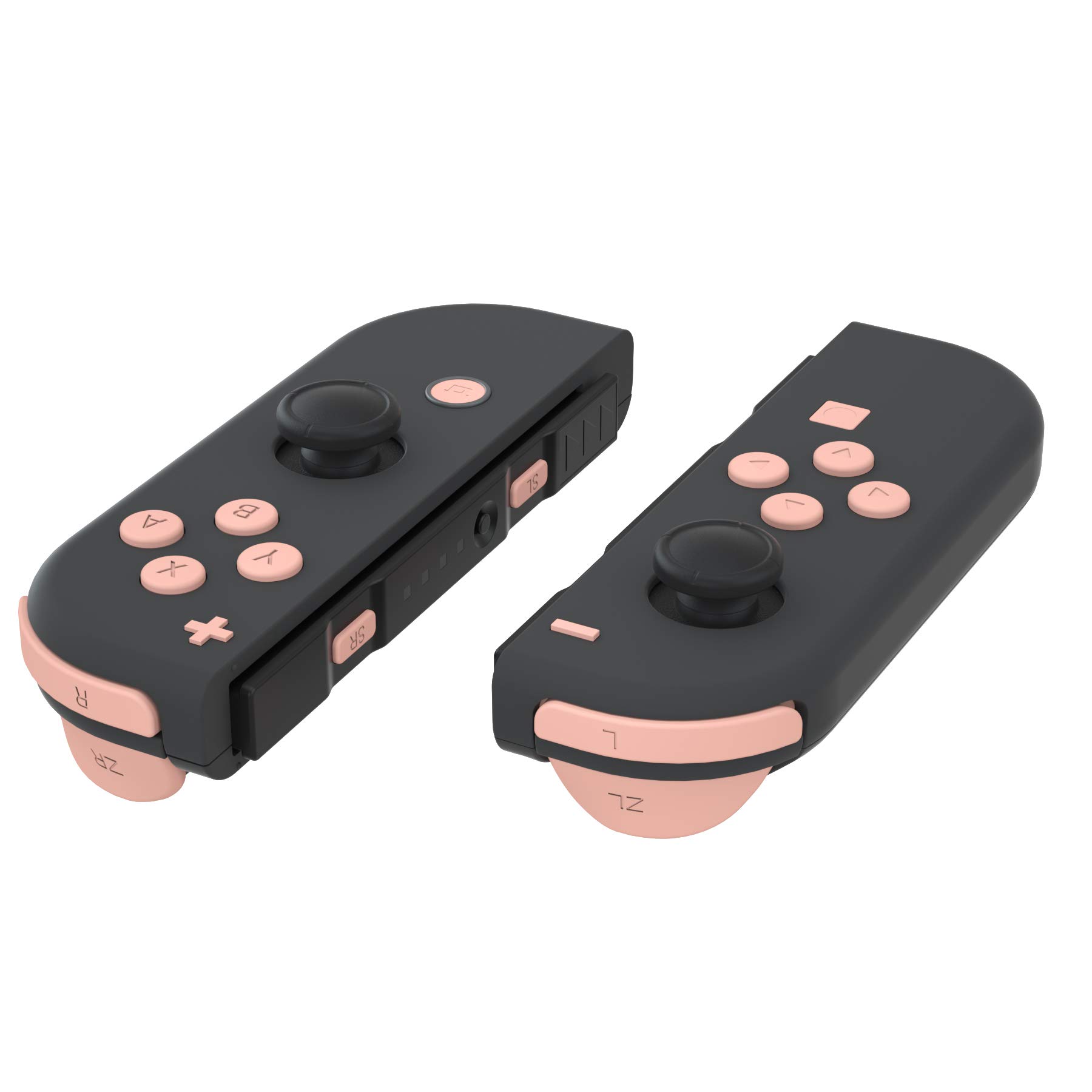 eXtremeRate DIY Full Set Buttons for Nintendo Switch & Switch OLED, Custom Replacement Buttons for JoyCon, ABXY Direction Keys SR SL L R ZR ZL + - Home Capture Trigger Buttons Springs - Mandys Pink
