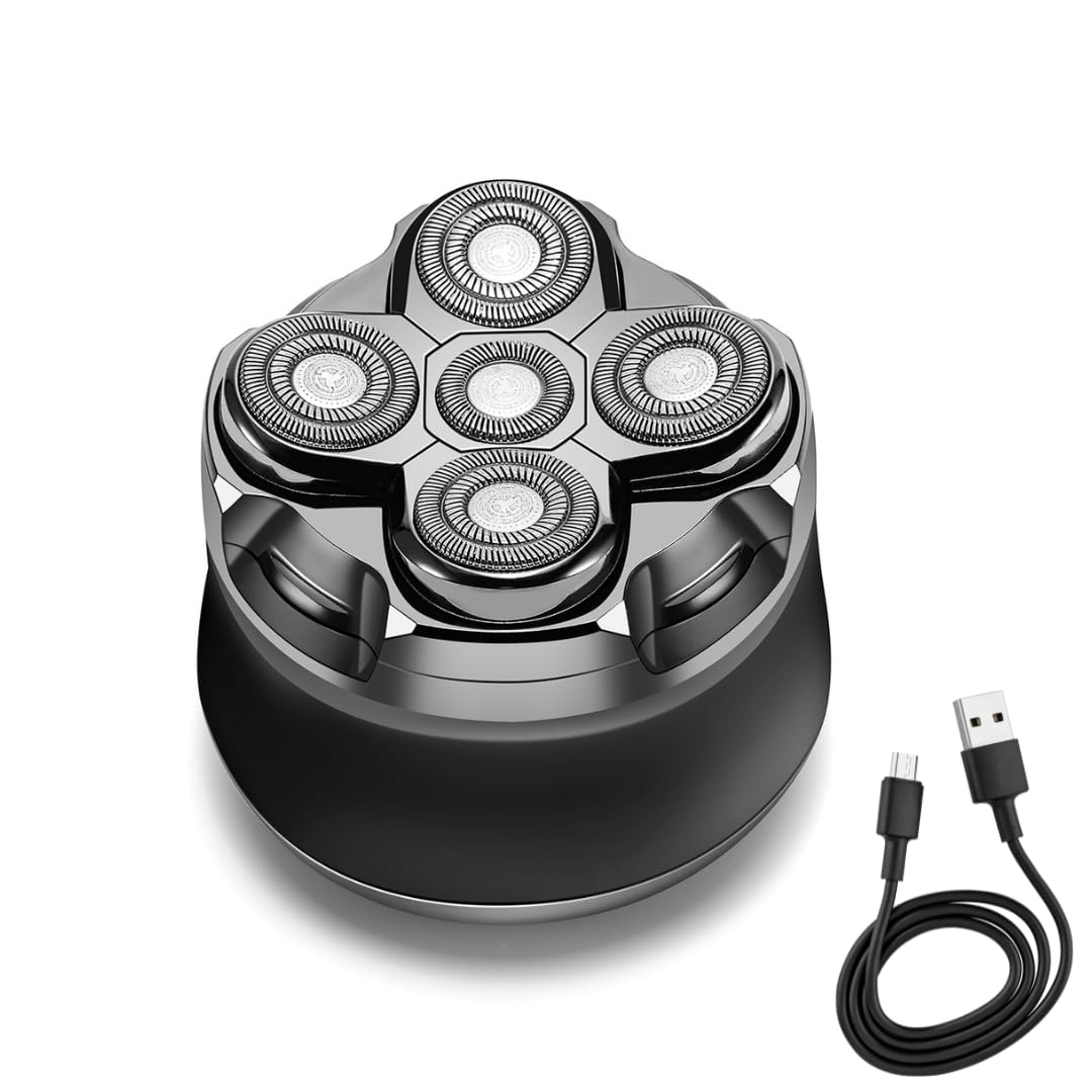 MAXILISSE Head Shaver – Electric Head Shaver for Men | 5 Floating Heads, Cordless & Rechargeable, Ergonomic Design, Stainless Steel Blades, Replacement Head Available