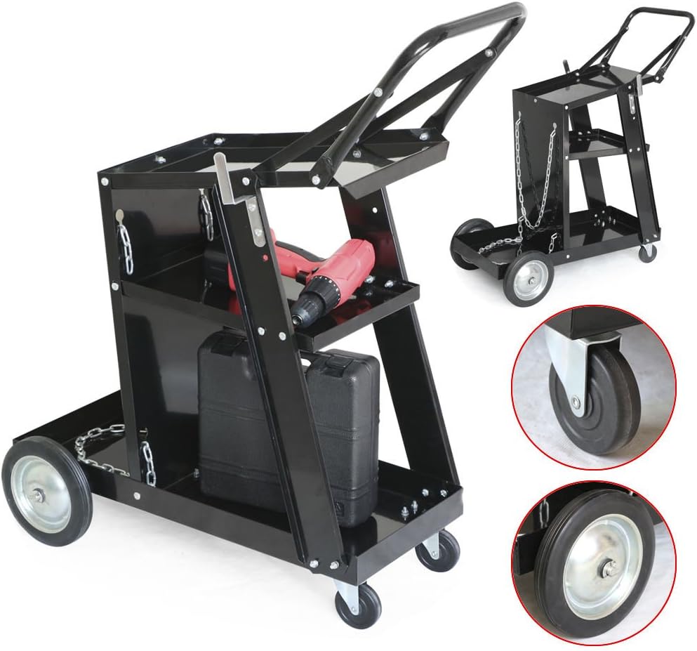 Professional Welding Cart Plasma Cutting Machine without Drawer Black