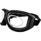 Birdz Eyewear Hawk Over The Glasses Motorcycle Goggles Biker Anti-Fog Clear Lenses ANSI Z87.1 Safety Rated
