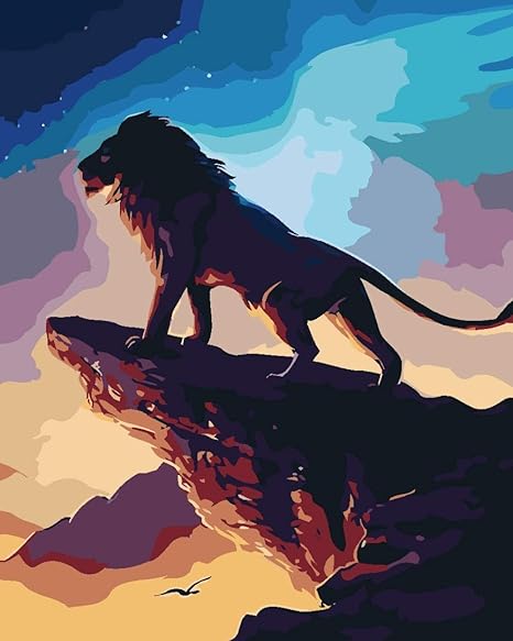 Amazon Com Paint By Number Kit For Adults Kids Male Lion Diy Canvas Painting By Numbers For Home Decoration 40x50cm 16x20inch
