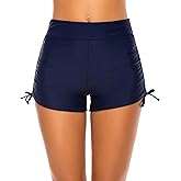 Lecieldusoir Women's Swim Shorts High Waisted Bathing Suit Bottoms Swimsuit Boy Shorts Swimwear Bikini Board Shorts