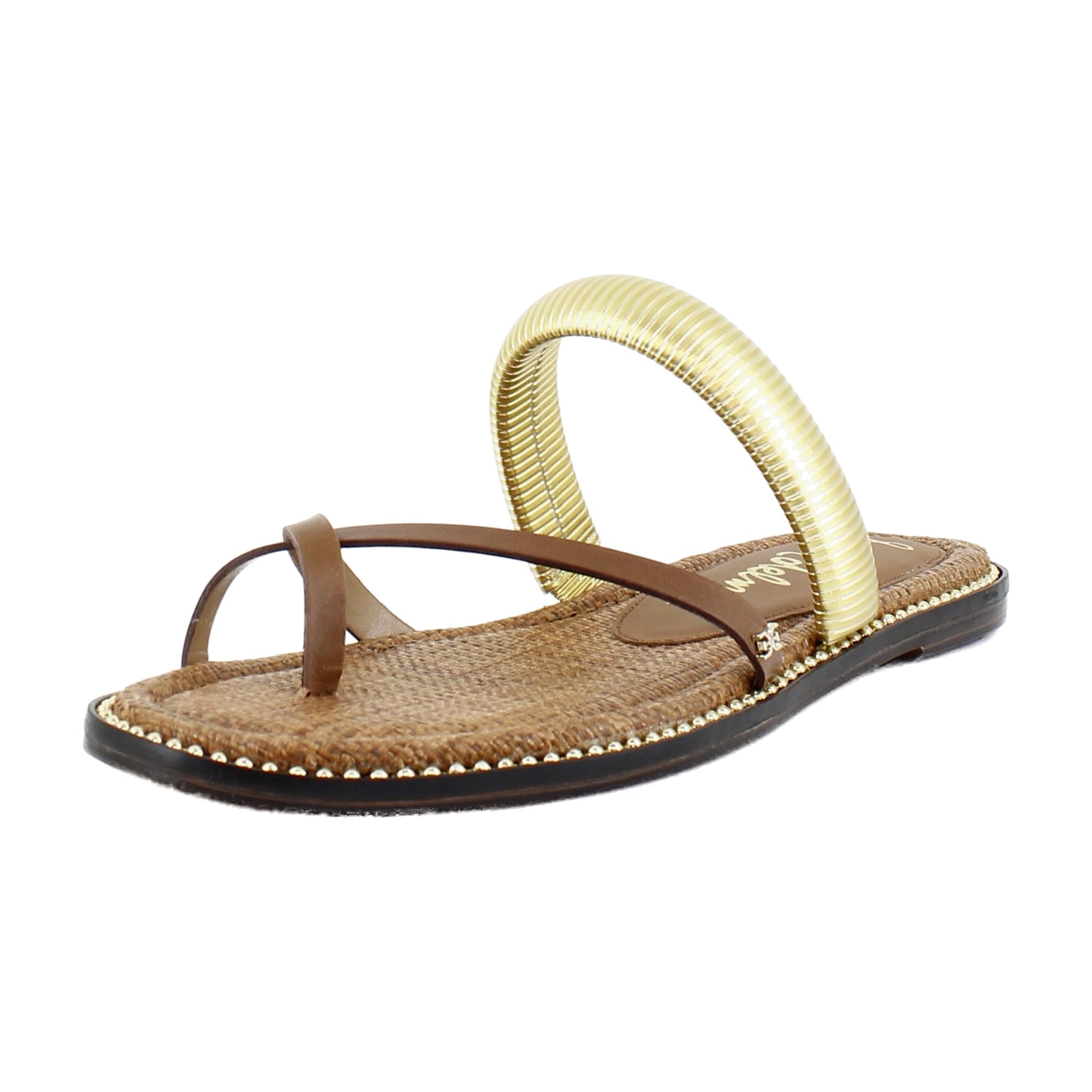 Sam Edelman Women’s Tillie Flat Sandal, Cognac, 7.5