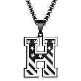 Hisatan Triangle Initial Necklace for Men Women, Stainless Steel Triangle A-Z Letter Pendant Minimalist Silver Mens Geometric Twist Chain Jewelry Gifts for Him Boyfriend Husband, 22+2 IN
