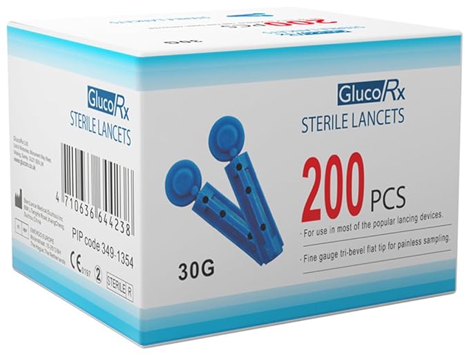 GlucoRx Sterile Lancets, Total 200 Amazon.co.uk Health & Personal Care