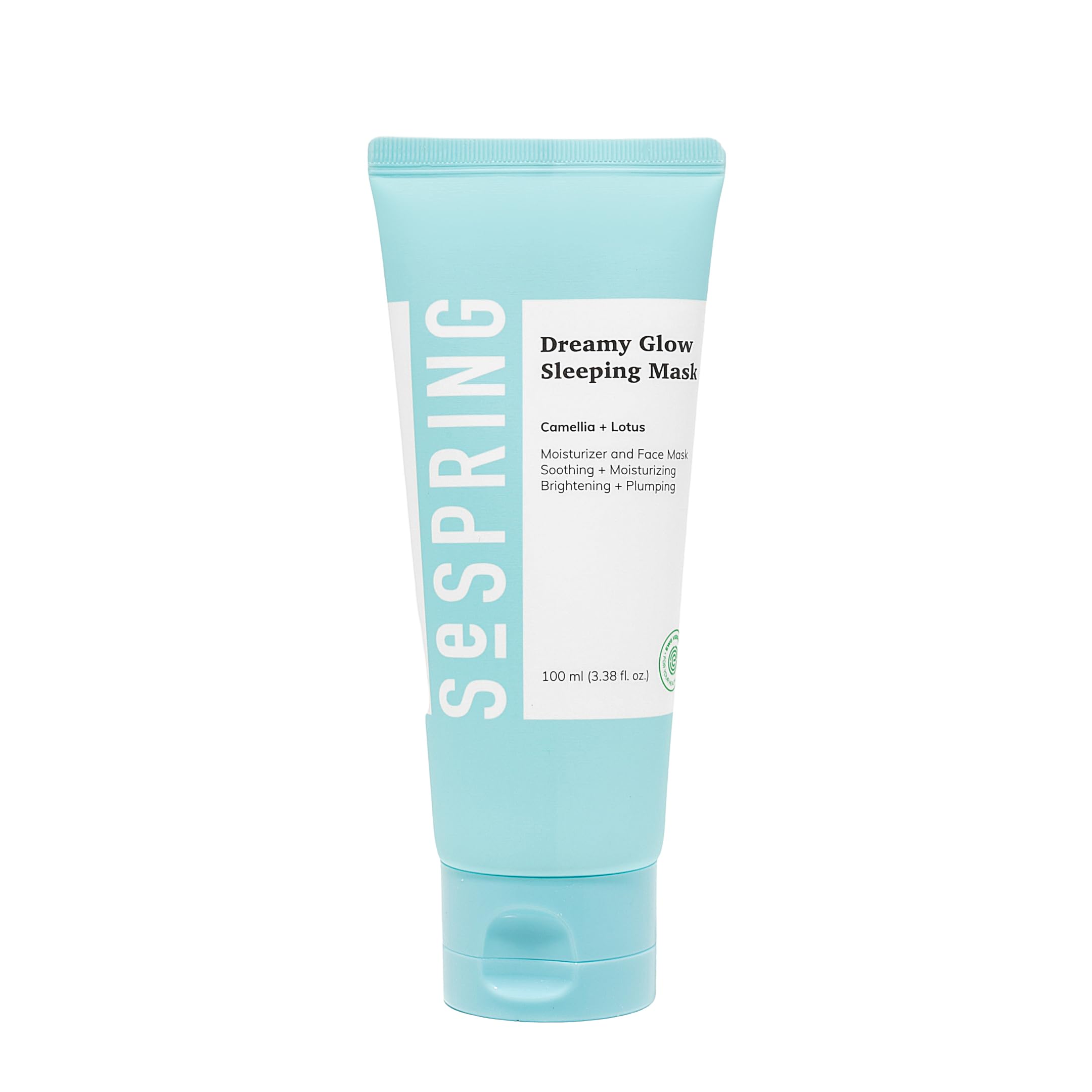 SeSpring Korean Inspired Dreamy Glow Sleeping Mask, Camillia and Lotus, Soothes Moisturises Brightens and Plumps, Vegan, Suitable for All Skin Types 100ml