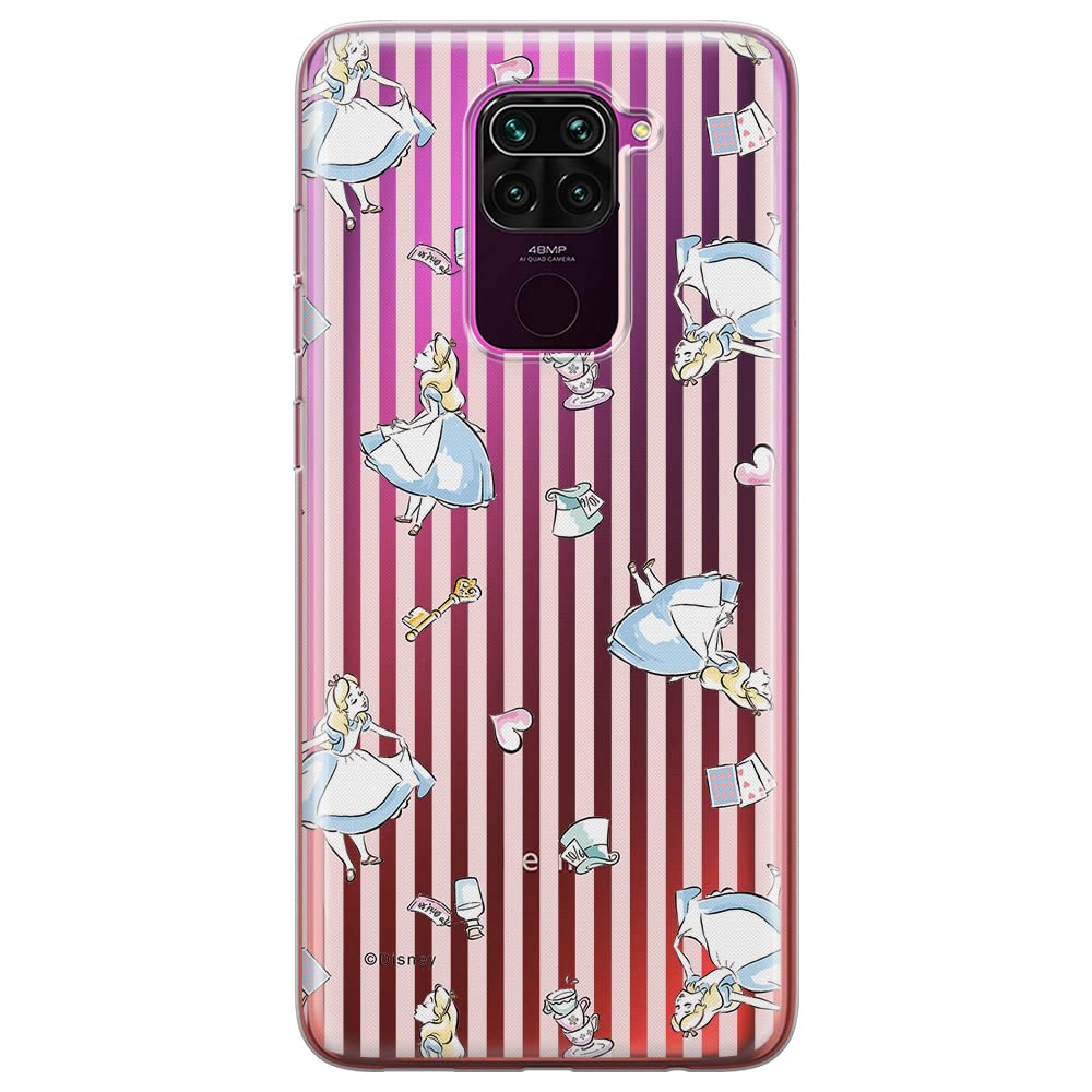 ERT GROUP mobile phone case for Xiaomi REDMI NOTE 9 original and officially Licensed Disney pattern Alice 001 optimally adapted to the shape of the mobile phone, partially transparent