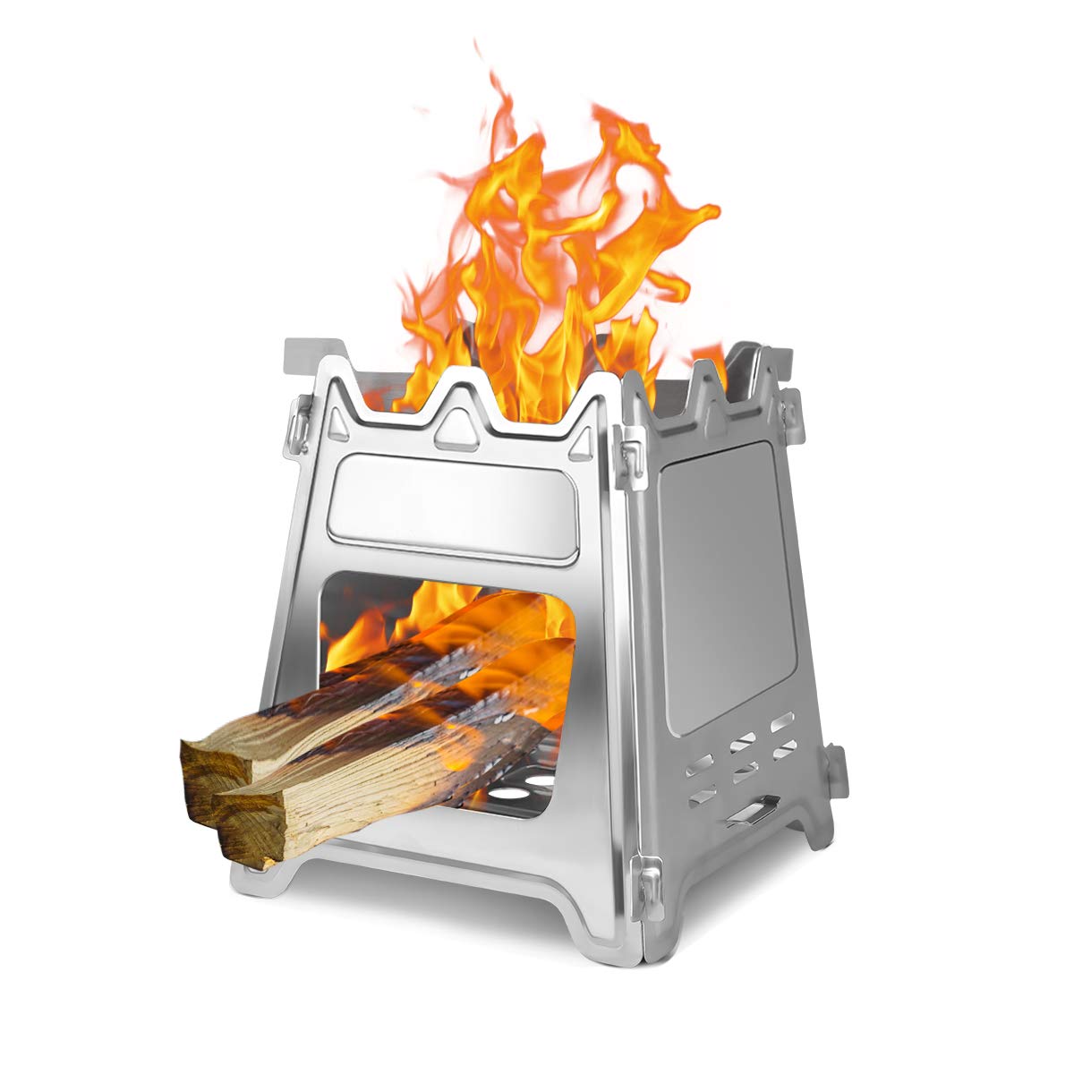 EJEAS Camping Stove Outdoor, Portable Folding Wood Stove Lightweight