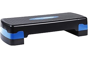 HolaHatha Compact Portable Aerobic Step Platform Exercise Fitness Equipment, Cardio Stepper with Adjustable Height for Home Gym