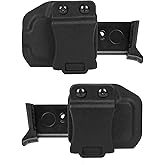 2 Pack Universal Horizontal Mag Carrier OWB Carry Magazine Holster for .380 ACP/.32ACP Single Stack,for Right & Left Hand Ambidextrous Concealed Carry