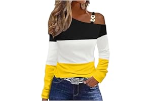 ZZWXWA Womens Shirts One Shoulder Pullover T-Shirts Long Sleeve Tunic Blouses Sexy Comfy Tops Casual Sweatshirt Fall Outfits