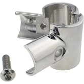 keehui Heavy Duty 316SS Boat Hand Rail Fitting- Polished 90 Degree T/Tee Hinged/Split Fitting 1" Tube