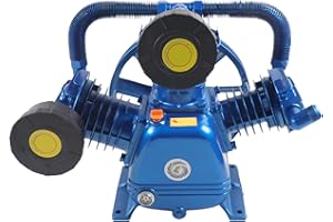 GOSHET Air Compressor Pump Head, 7.5KW 10HP 175PSI 3-Cylinder Double Stage Cast Iron Air Tool Universal Consumption Air Compressor Pneumatic Pump Motor for Drilling Machine, Woodworking Machinery