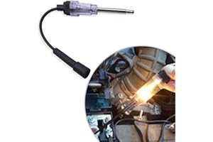 Crynod 1 PC Car Inline Spark Plug Tester Replacement, Straight Boot Ignition Tester Accessories, Universal Automotive Small Armature System Diagnostic Detector Tool for Car Truck SUV Van (Black)