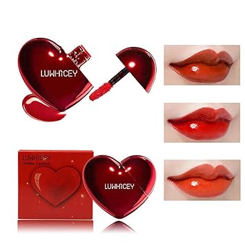 Amazon Com Eyret Glossy Moisturizing Liquid Lipstick Heart Shaped Crystal Lip Stain Silky Full Coverage Lip Color Valentines Day Gift For Women And Girls Red 2 Beauty
