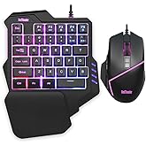 RedThunder One-Handed RGB Gaming Keyboard and Mouse Combo, 35 Keys Mini Gaming Keypad, 6400 DPI Mouse, Portable Game Controller for PC Gamer