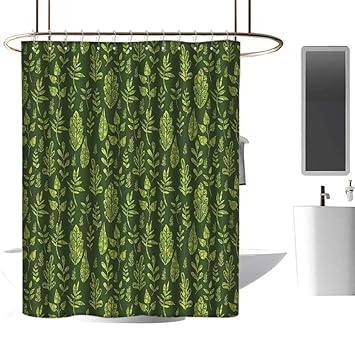 Amazon Com Coolteey Shower Curtains With Valance Attached Sage