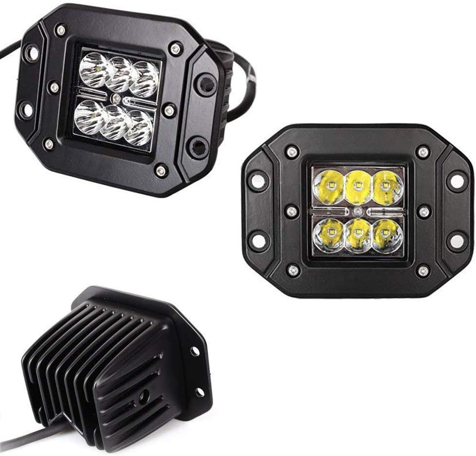 iJDMTOY (2) Dually Flush Mount 24W CREE LED Pod Lights For Truck Jeep Off-Road ATV 4WD 4x4, etc: Automotive