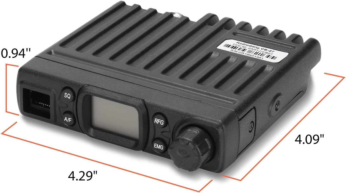 Radioddity CB-27 CB Radio Mobile 40-Channel, AM Instant Emergency Channel 9/19, RF Gain with Removable Microphone: Automotive