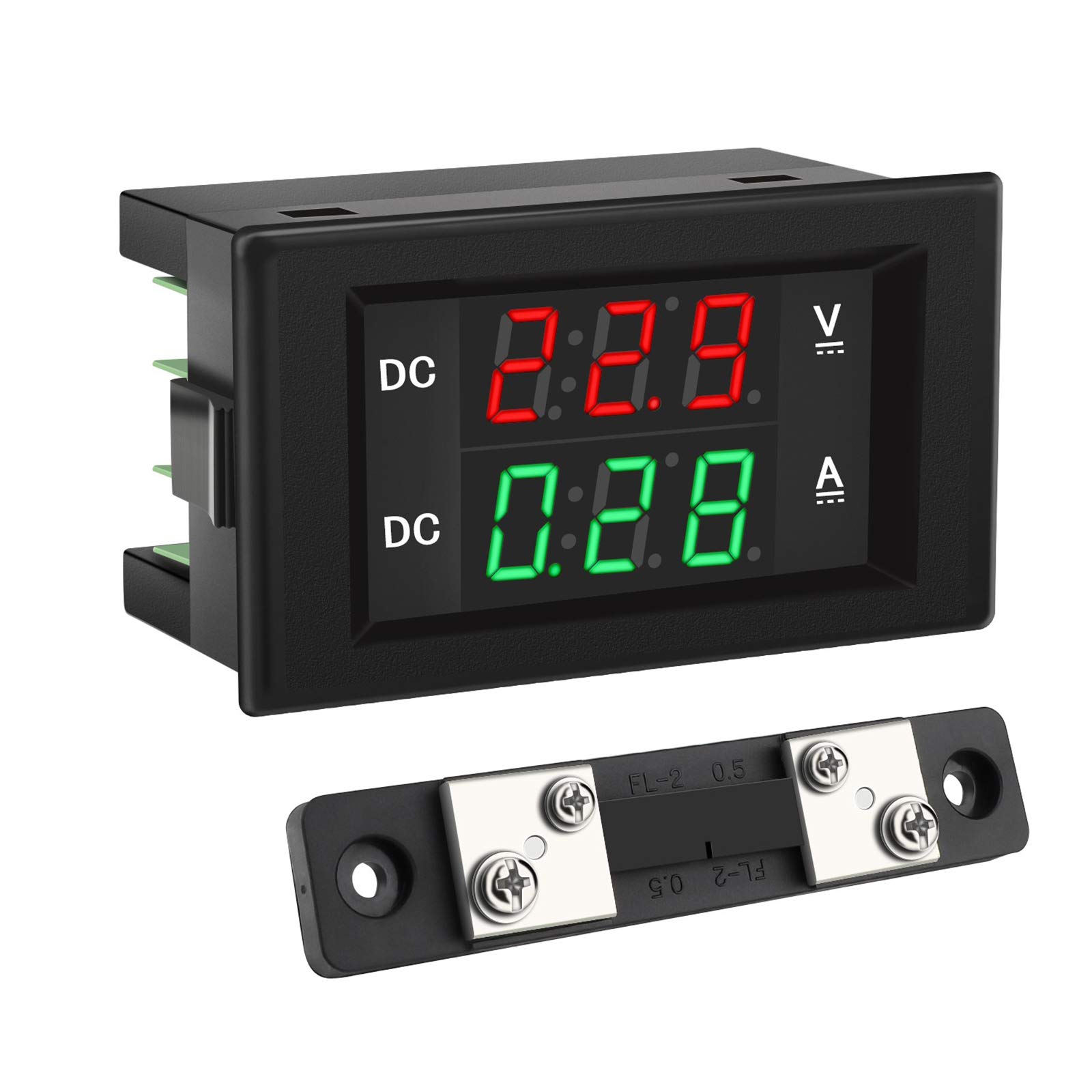 Photo 1 of DROK DC 4.5-100V Digital Voltmeter Ammeter Multimeter Panel, DC Amp Meter Voltage Meter, Current Meter 0-50A Volt Tester, LED Display Voltage Gauge for Automotive Motor Battery