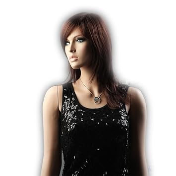 Sexy Medium Length Dark Brown Natural Straight Side Swept Fringe
