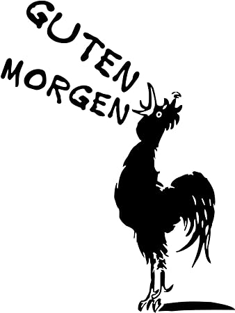 Wandtattoo Hahn Guten Morgen Spruch Dekoration Witz