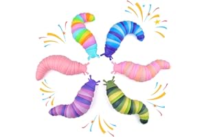CEVIOCE Cevei Cevoce Sensory Slug Fidget Toys for Adults & Kids - 6Pc Cute Autism Sensory Toy Set for Autistic Children, Ages 3+, (5.8 Inch)