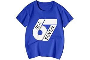 Boys Funny Graphic Print Tops Youth Children Casual Daily Wear Soft Blend Tee Shirt with 67 Meme Design for Kids 3-13 T