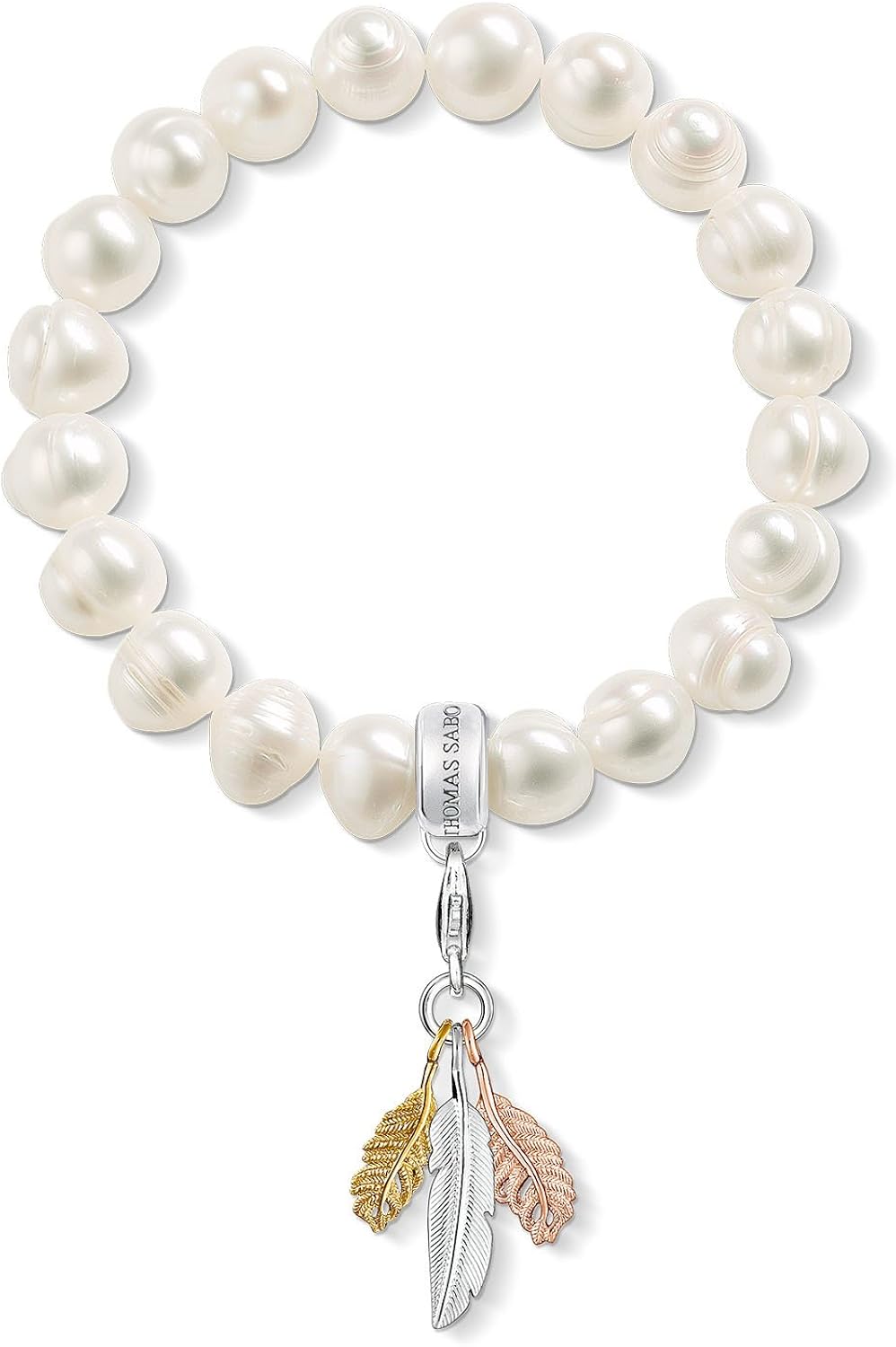 THOMAS SABO Damen CharmArmband Federn 925er Sterlingsilber; 750er
