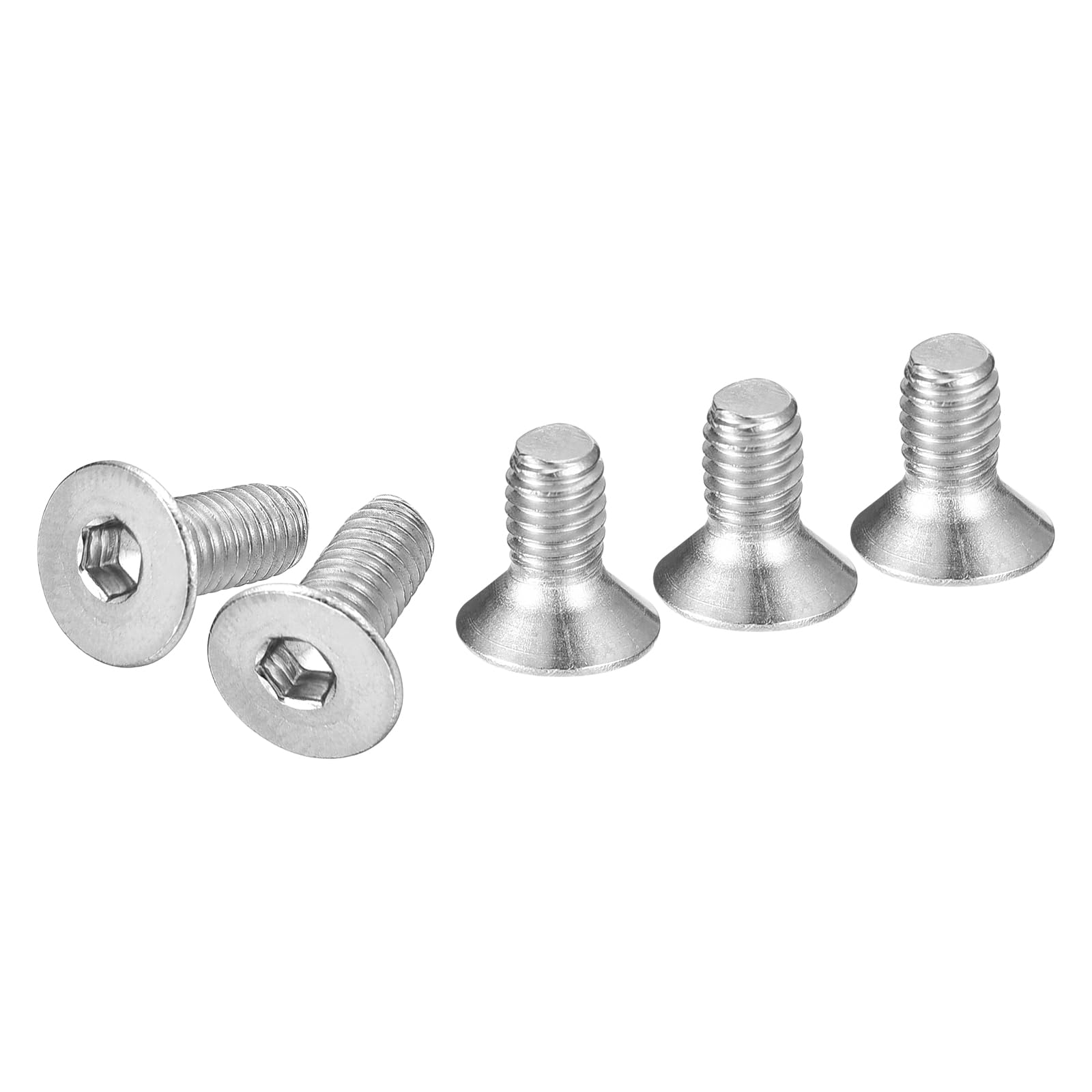 DTGN M4-0.7x8mm Flat Head Socket Cap Screws, 80 Pack 304 Stainless Steel Hex Socket Flat Head Screws, Full Thread, Countersunk Bolts