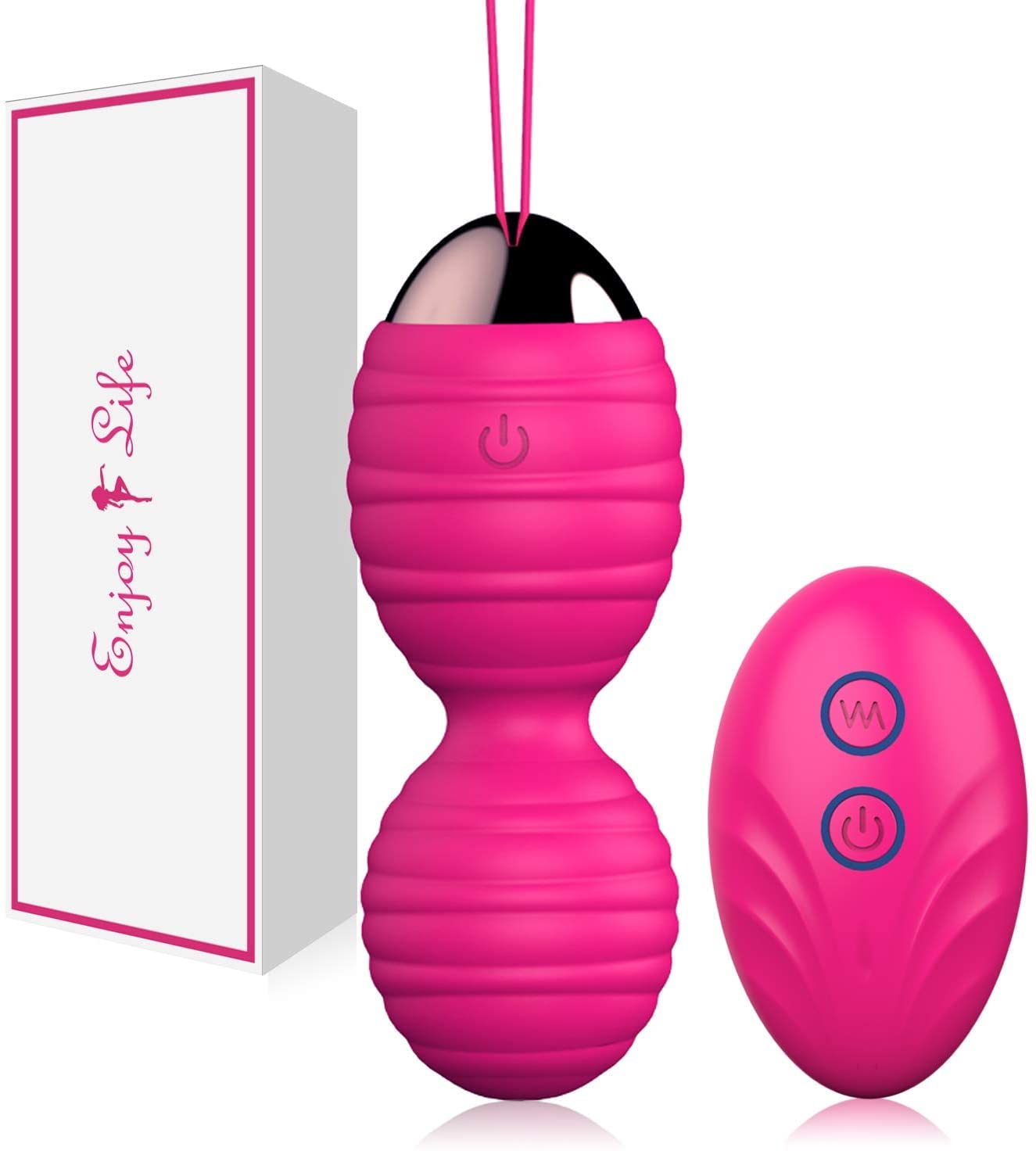 Kegel Exercise Balls Weights, Weighted Ben Wa Ball with Wireless Remote for Women Strengthen Bladder Control Tightening Pelvic Floor Exerciser