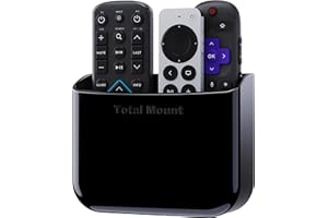 TotalMount Hole-Free Remote Holder – Eliminates Need to Drill Holes in Your Wall (for 2 or 3 Remote Controls – Black – Quantity 1)
