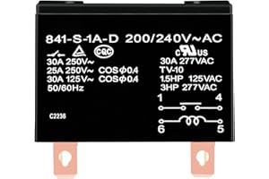 SALLSFRIK 841-S-1A-D 200/240VAC General Purpose Relay 30A 277VAC with Dust Cover Quick Terminal SPDM