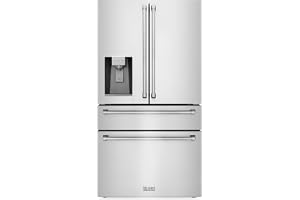 ZLINE 36 in. 21.6 cu. ft. Counter-Depth French Door Refrigerator with Water and Ice Dispenser in Fingerprint-Resistant Stainless Steel (RFM-W-36)