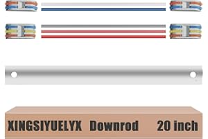 XINGSIYUELYX 20" Ceiling Fan Downrod, 【1 Outside Diameter】 Matte White Extended Downrod, including 4 Wire Connectors and 5 Extension Wires (No Threads)