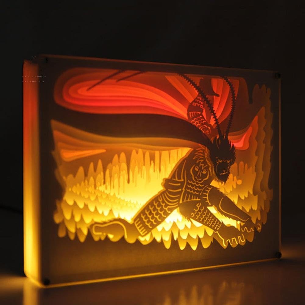 Amazon Com Oofay Light Light And Shadow Paper Carved Lamp Monkey