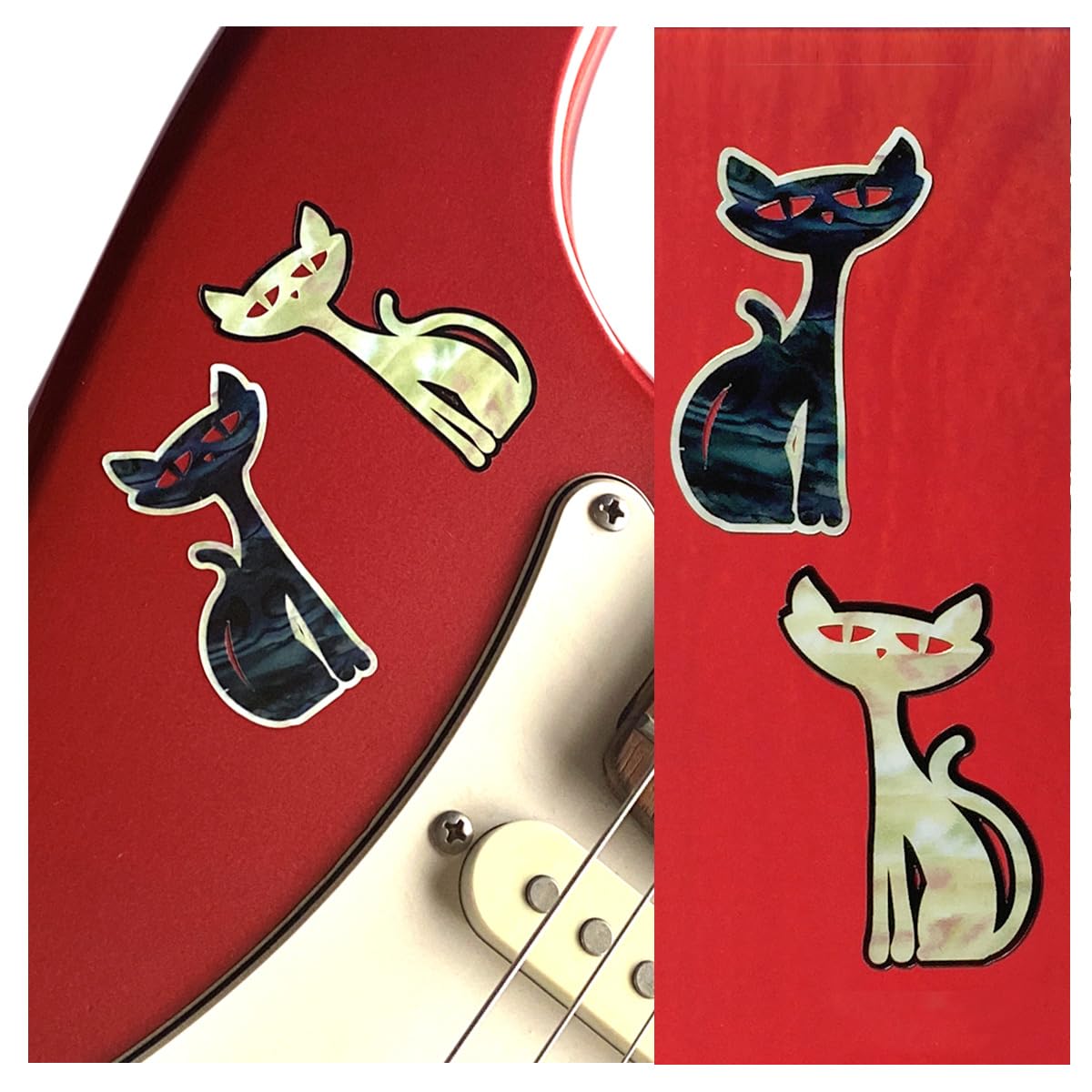 Inlay Stickers for Guitars & Bass - Rocat (2 Colours Set)