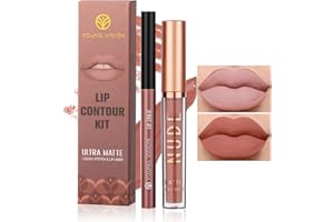 YOUNG VISION 6 Colors Matte Lipstick & Lip liner Combo Set, Matte Lip Makeup Srt - Durable, Waterproof, Long Wear, Cruelty Free for Girls, Women, Beginners Teenagers