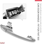 Hoypeyfiy Left Passenger Door Handle Fiat 500 2007-2015 Chrome view 5